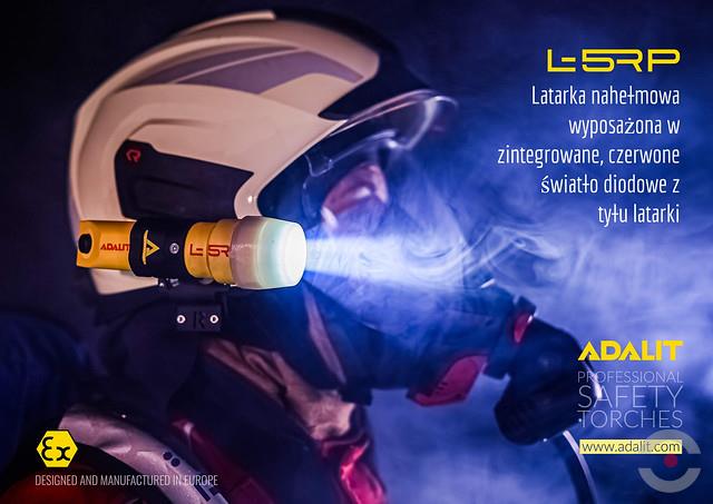 Latarka Ex ATEX Topserw L5RPOWER, akumulatorowa, prosta, wspornik na kask, Zone `0`