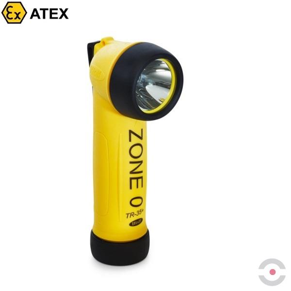 Latarka Ex ATEX Wolf TR35+ bateryjna, kątowa, LED, wskaźnik baterii, Zone `0`