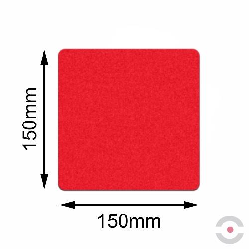 Oznakowanie podłogi z antypoślizgową powierzchnią SAFETY czerwony kwadrat, 150x150 mm, opakowanie 10 szt