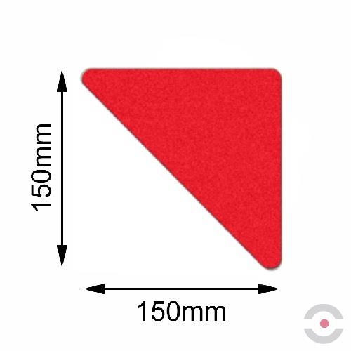 Oznakowanie podłogi z antypoślizgową powierzchnią SAFETY czerwony trójkąt, 150x150 mm, opakowanie 10 szt