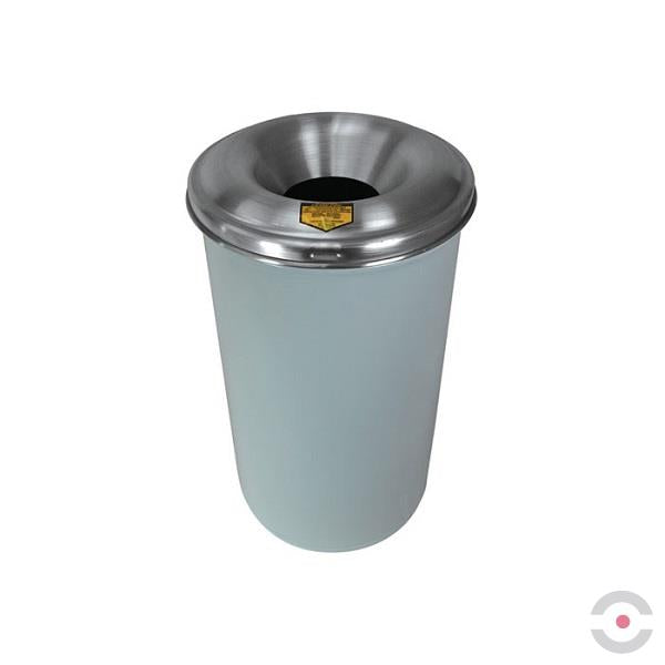 Pojemnik zabezpieczający na odpady papierowe, pokrywa aluminiowa, 45 l, biały