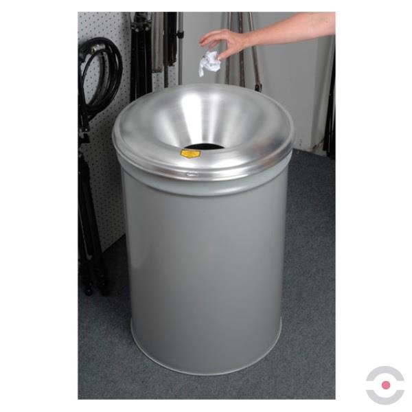 Pojemnik zabezpieczający na odpady papierowe, pokrywa aluminiowa, 200 l, szary