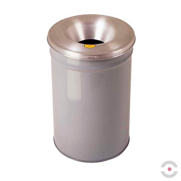 Pojemnik zabezpieczający na odpady papierowe, pokrywa aluminiowa, 45 l, szary