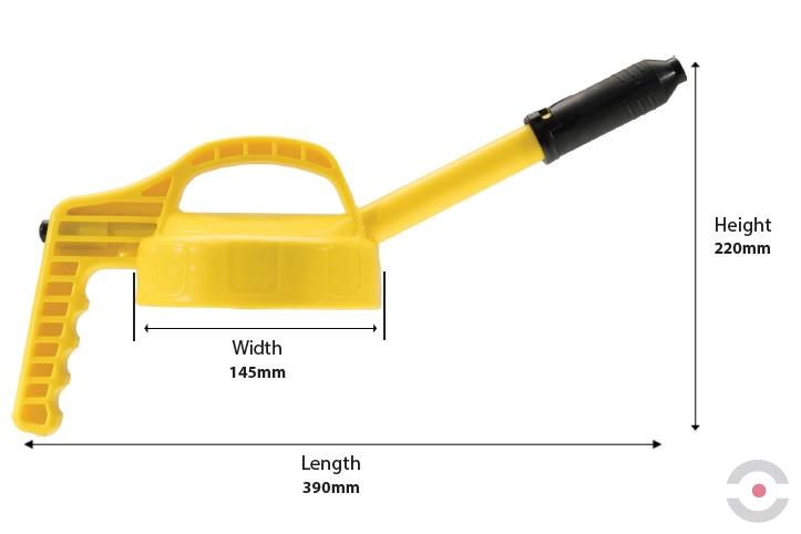 Pokrywka z wylewką długą (Stretch Spout Lid), system TopOil, żółta