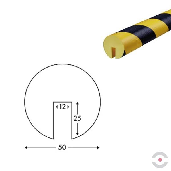 Profil ochronny TYP B+, żółto - czarny, 1 m, wycięcie 12 mm