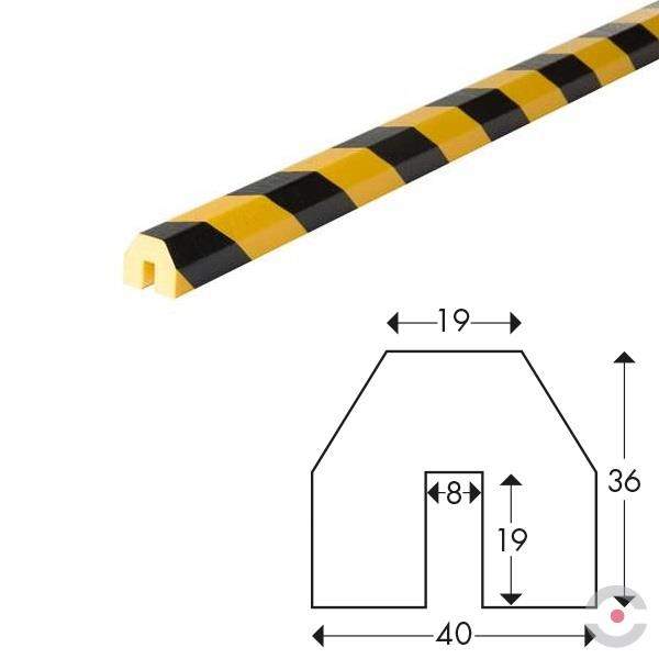 Profil ochronny TYP BB, żółto - czarny, 1 m