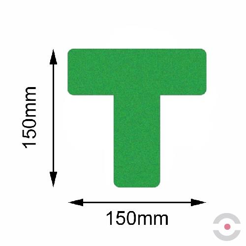 Taśma do wyznaczania ciągów komunikacyjnych, samoprzylepna, w kształcie litery T, 150*150 mm, zielona, 10 sztuk