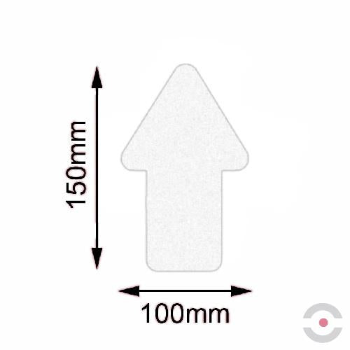 Taśma do wyznaczania ciągów komunikacyjnych, samoprzylepna, strzałka, 100*150 mm, biała, 10 sztuk