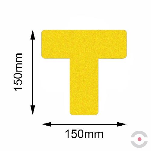 Taśma do wyznaczania ciągów komunikacyjnych, samoprzylepna, w kształcie litery T, 150*150 mm, żółta, 10 sztuk