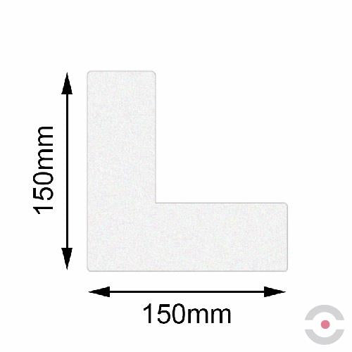 Taśma do wyznaczania ciągów komunikacyjnych, samoprzylepna, narożnik, 150*150 mm, biała, 10 sztuk