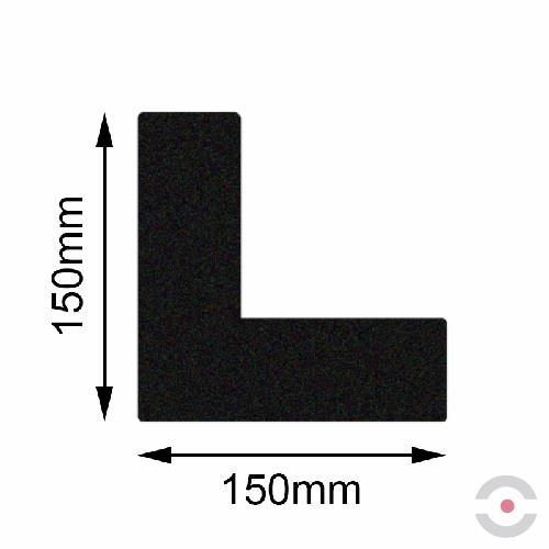 Taśma do wyznaczania ciągów komunikacyjnych, samoprzylepna, narożnik, 150*150 mm, czarna, 10 sztuk