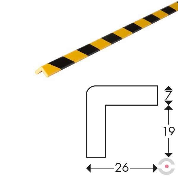 Z Profil ochronny magnetyczny TYP E, żółto - czarny, 1 m 2