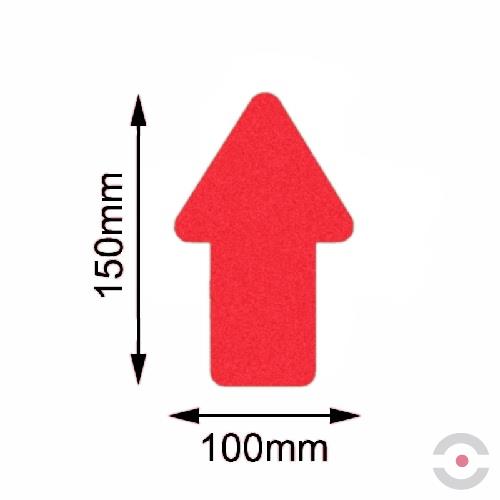 Oznakowanie podłogi z antypoślizgową powierzchnią SAFETY czerwona strzałka, 100x150 mm, opakowanie 10 szt