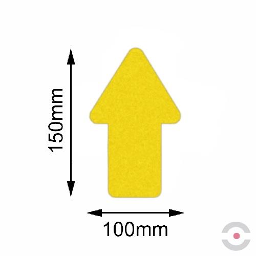 Taśma do wyznaczania ciągów komunikacyjnych, samoprzylepna, strzałka, 100*150 mm, żółta, 10 sztuk