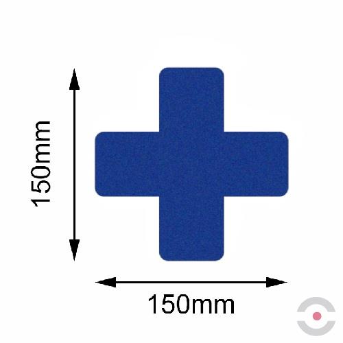 Taśma do wyznaczania ciągów komunikacyjnych, samoprzylepna, krzyż , 150*150 mm, niebieska, 10 sztuk