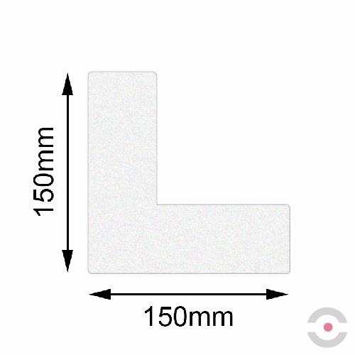 Taśma do wyznaczania ciągów komunikacyjnych, samoprzylepna, narożnik, 150*150 mm, biała, 10 sztuk