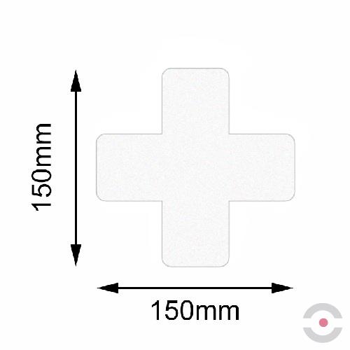 Taśma do wyznaczania ciągów komunikacyjnych, samoprzylepna, krzyż, 150*150 mm, biała, 10 sztuk