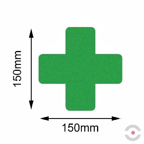 Taśma do wyznaczania ciągów komunikacyjnych, samoprzylepna, krzyż, 150*150 mm, zielona, 10 sztuk