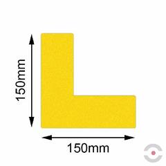 Taśma do wyznaczania ciągów komunikacyjnych, samoprzylepna, narożnik, 150*150 mm, żółta, 10 sztuk
