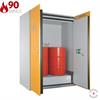 Szafa ognioodporna Topserw, FAS 90/1550-EW, 90 min, W*S*G 2200*1550*1025 mm, beczka 2*200 l pion, wanna wychwytowa, b/stóp 200 l, szary/żółty mini